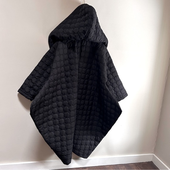 #VDR Via Delle Rose ~ Quilted Black Oversized Open Front Cocoon Coat in OS - Picture 10 of 16
